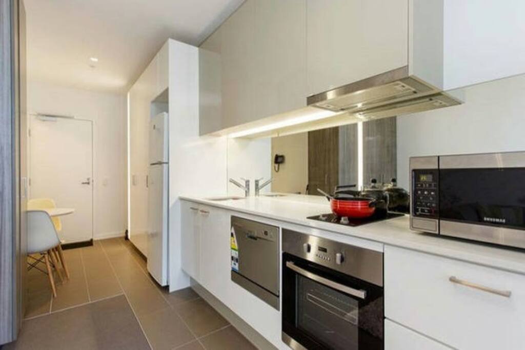 Modern open plan kitchen with dishwasher