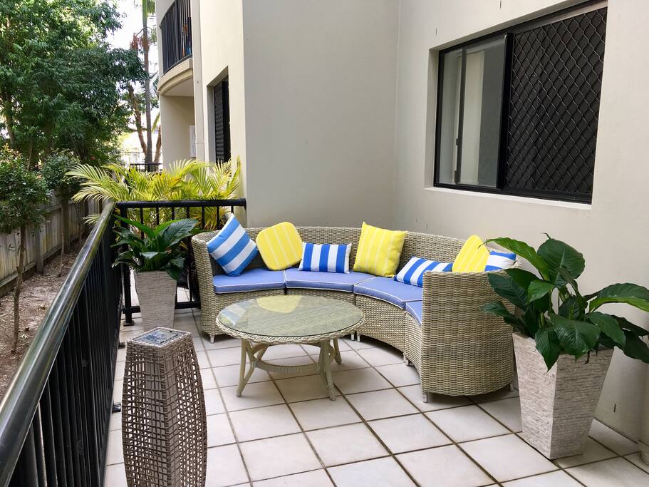 Large outdoor private back patio