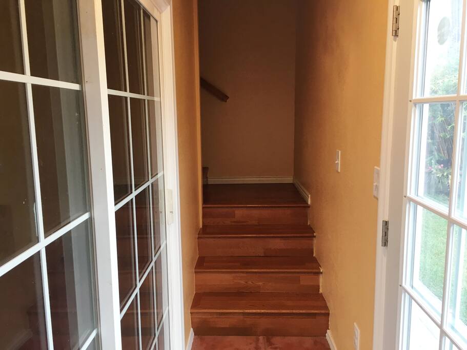 entry has a motion sensor so lights will turn on when guest go in and out at night