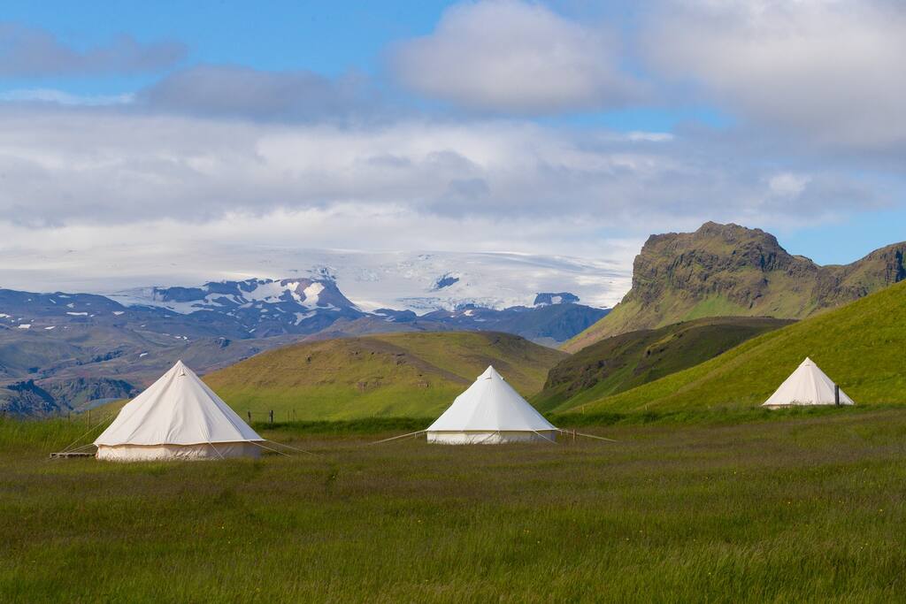 Canvas Glamping 4 beds, South Iceland at Farmhouse Tents for Rent in