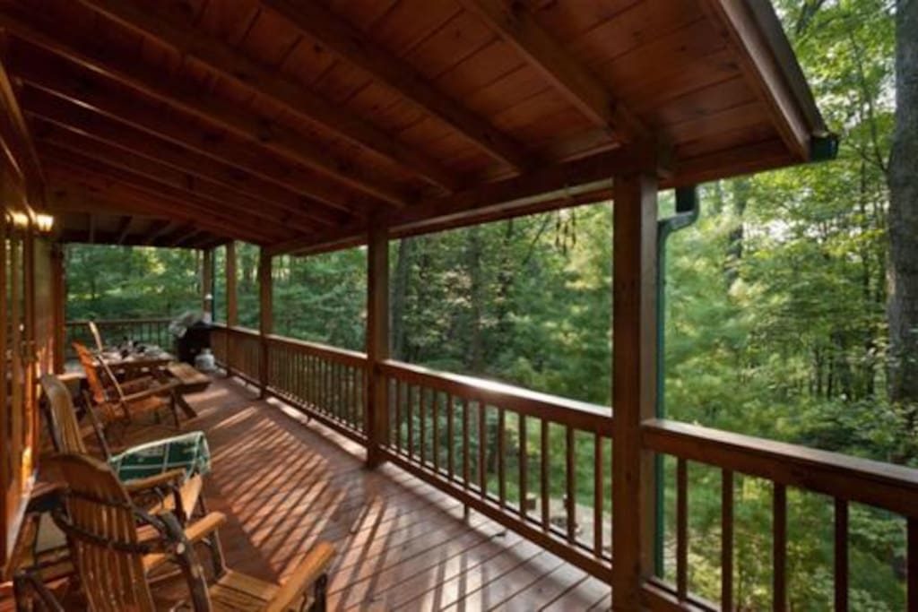 View from the deck overlooking the mountains