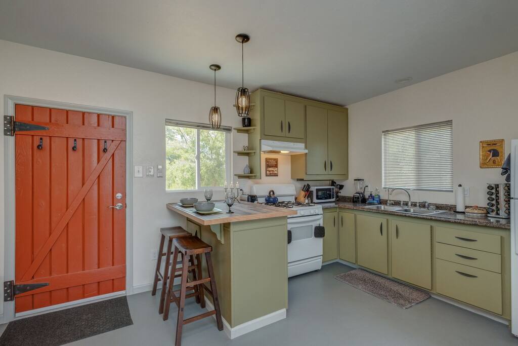 This kitchen is stocked for your stay! Nicholas James Photography
