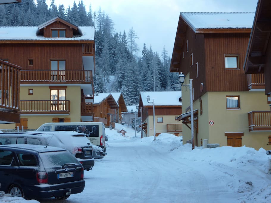 Possible to ski in out of apartment when conditions are good, parking available next to apartment
