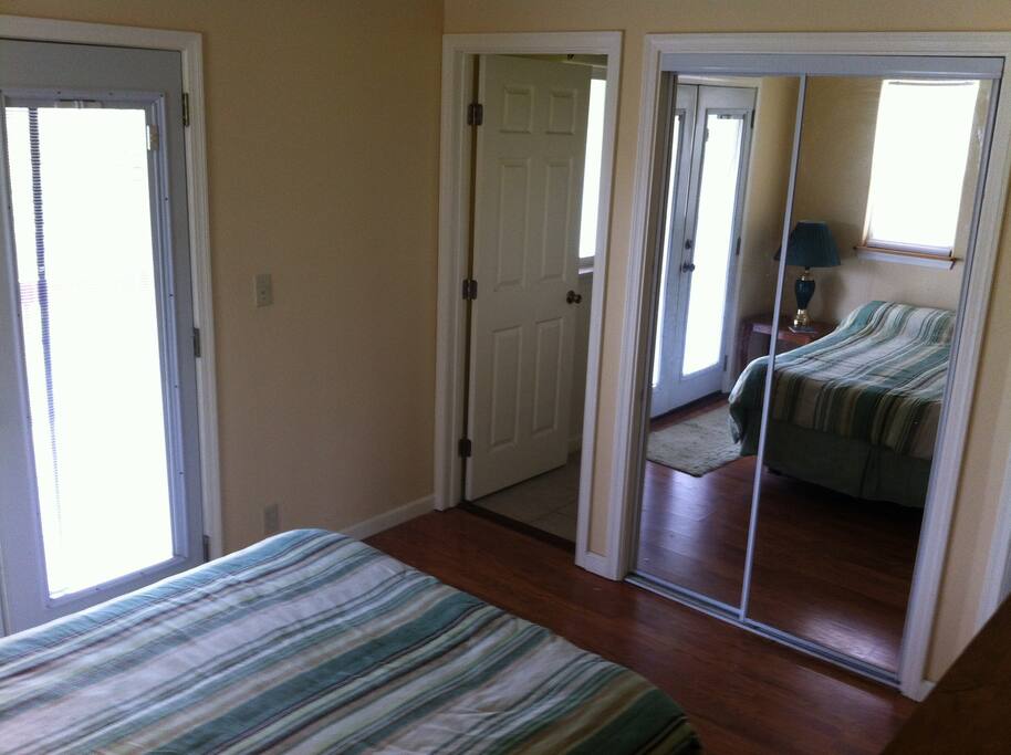 Private bedroom with private bath and keyed entry.