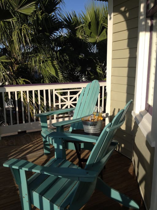 Relax on the upstairs porch with your favorite beverage and enjoy the view!