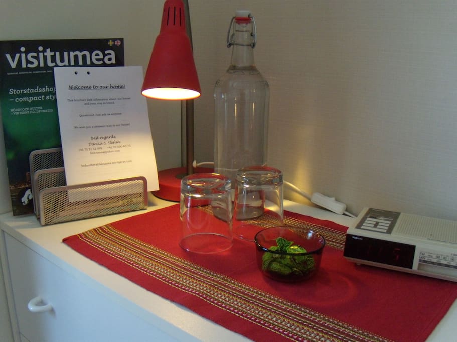 Tourist information and welcome brochure in guest room