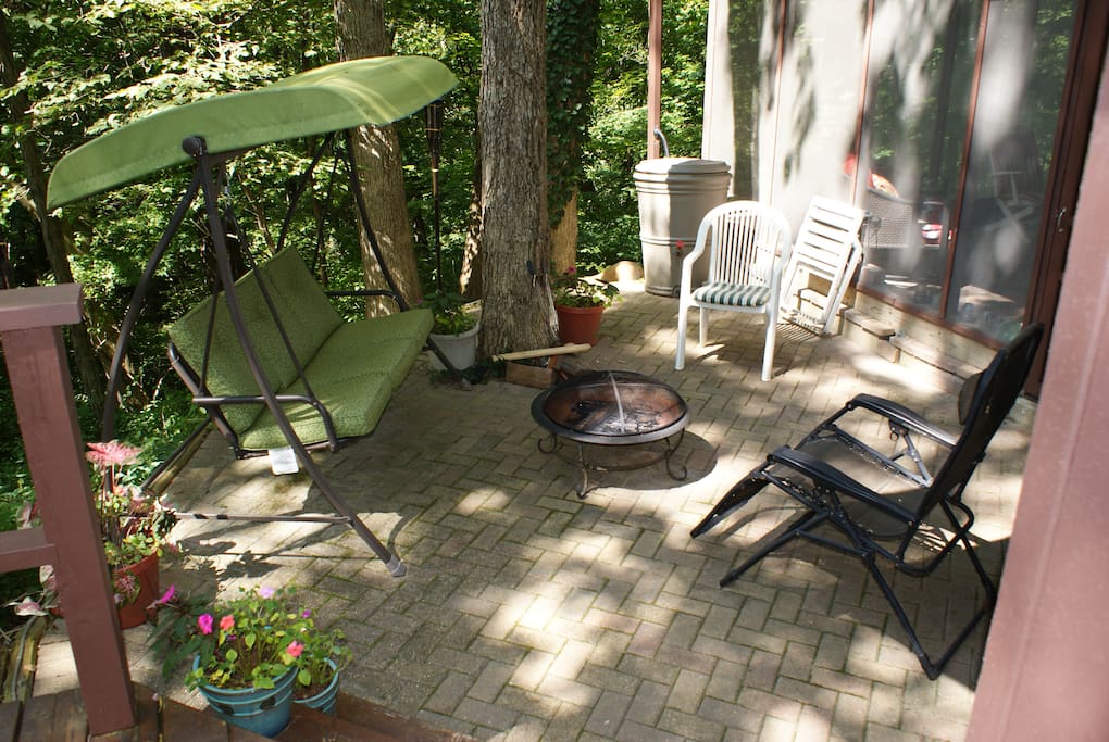 Patio with fire ring