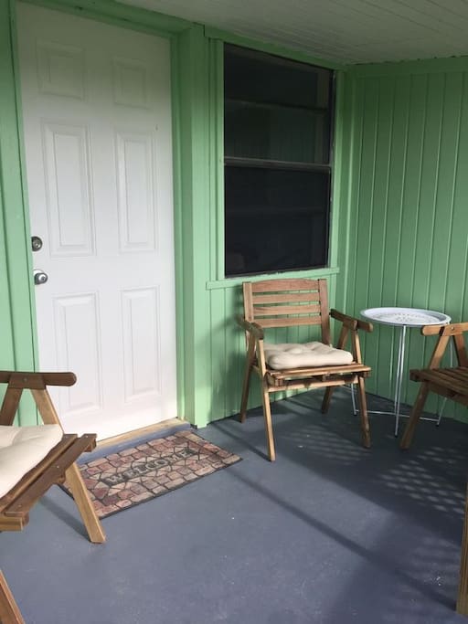 Small balcony, with seating and outdoor grill