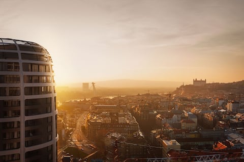 Castle and city skyline view, Sky Park residence