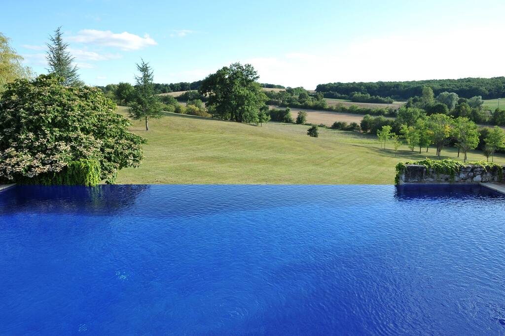 View downhill from the infinity pool