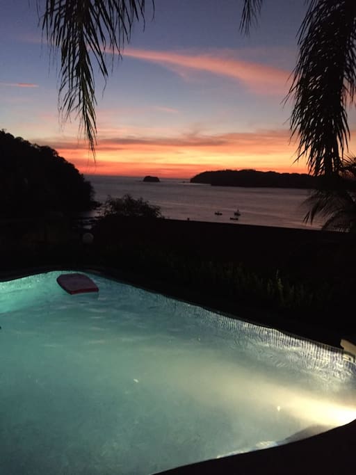Sunset from pool