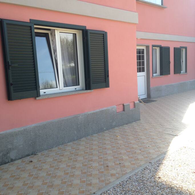 The outside of the apartment
