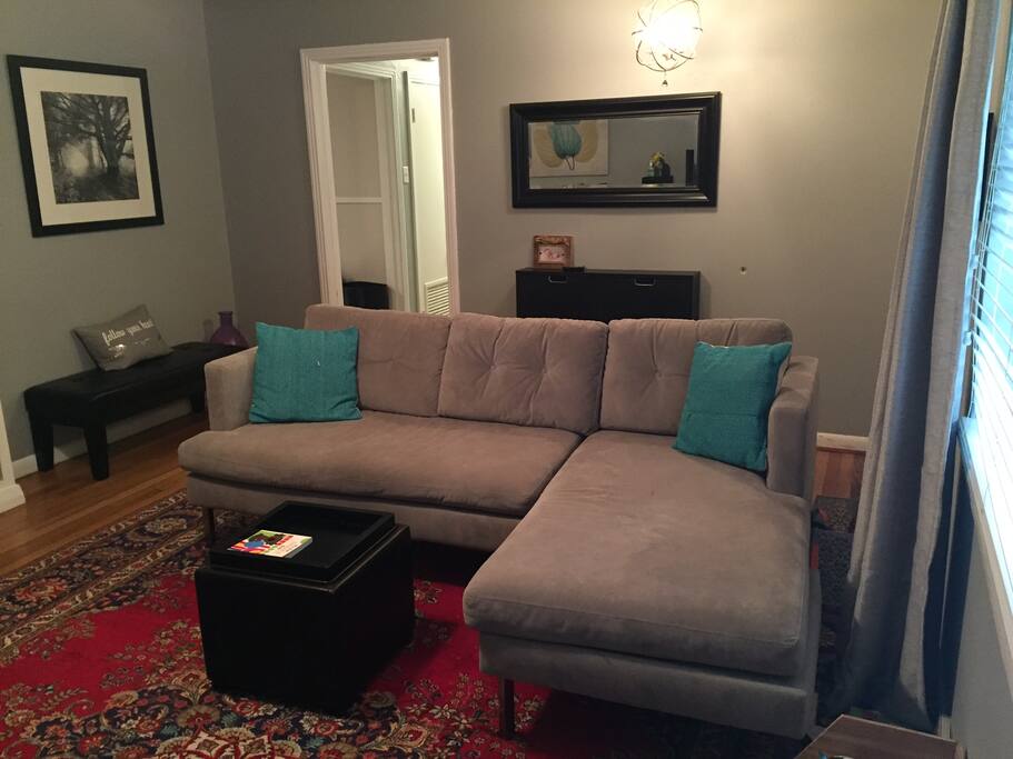 living room sofa is pretty comfortable for 1 person to sleep