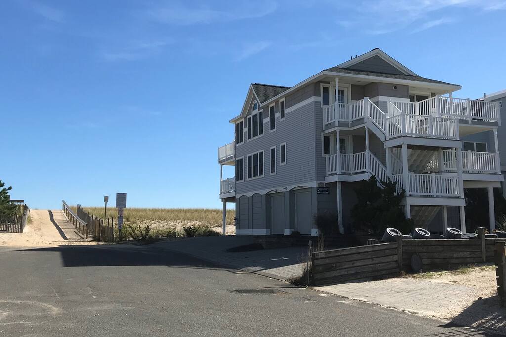 Back and side views of house and beach entrance