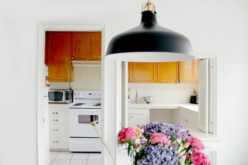 Kitchen with brand new appliances.
