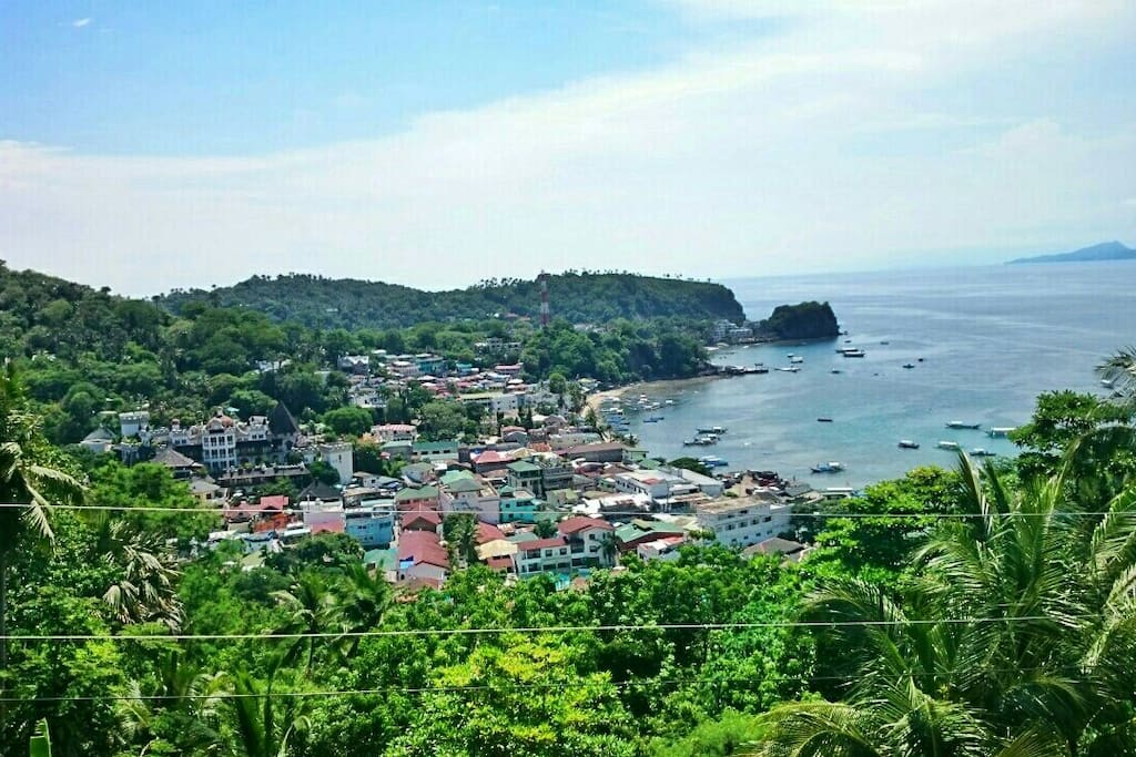 Overlooking view of Sabang Beach
