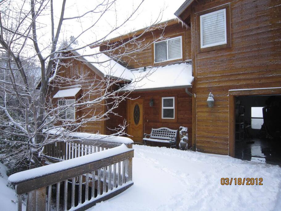 Front of house in the Winter time.