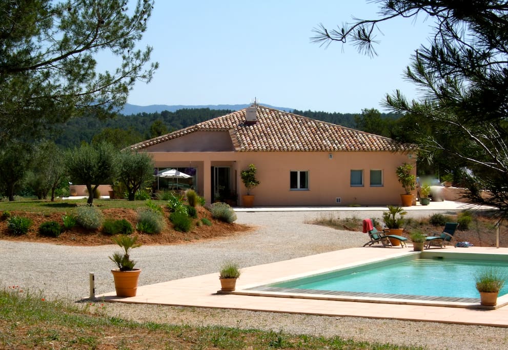 The villa and pool