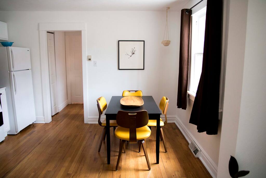 Dining area with a table for four - connected to the kitchen