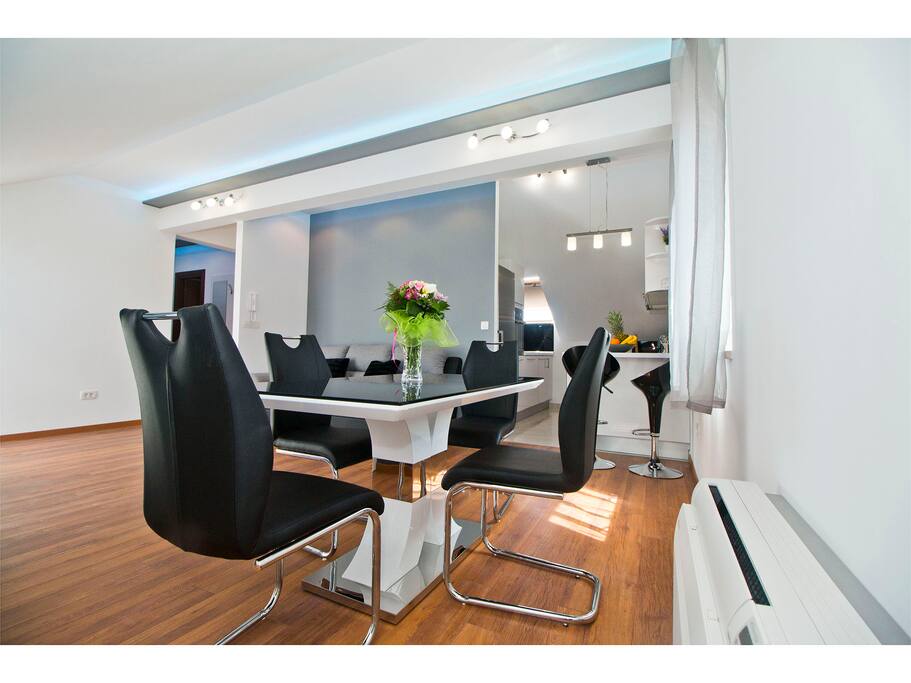 Dining and kitchen