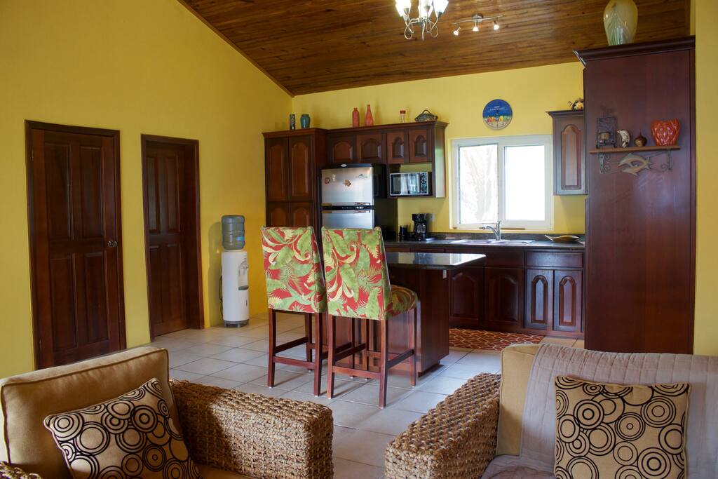 Open plan living room and kitchen