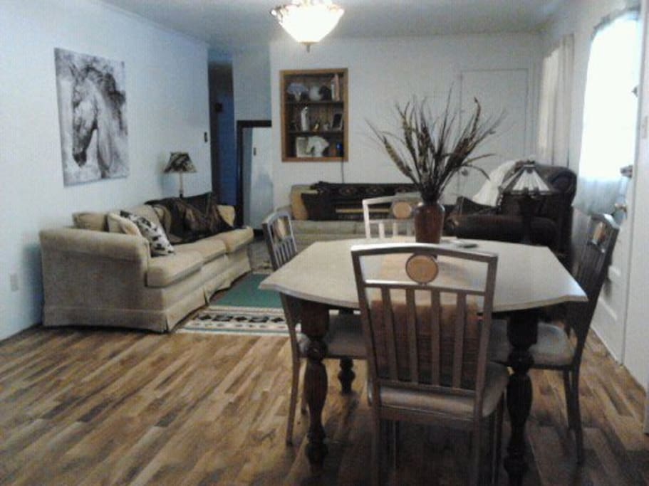 Great Room with Big Screen TV, 2 Sleeper sofas, DVD player, Dining table seating for 10-12