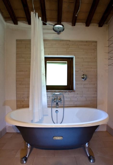 Ensuite bathroom with shower.