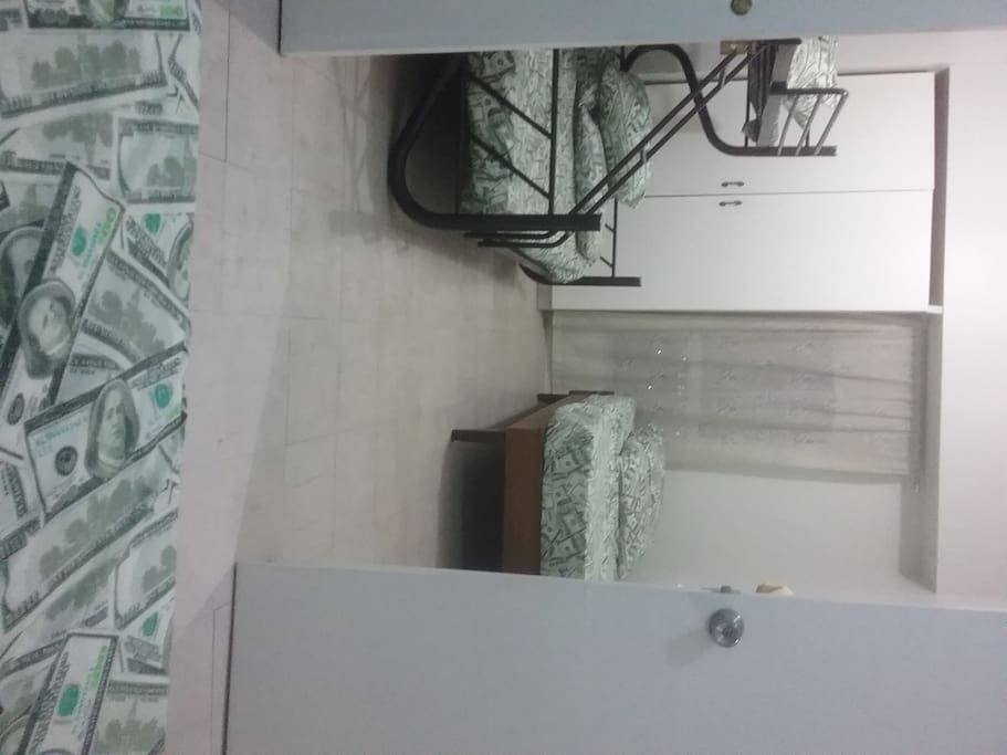2 bedrooms with sliding door as divider