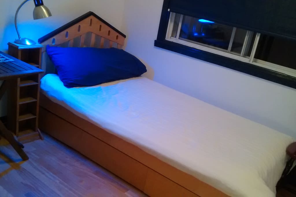 Facing front side of house, quiet, private, sleeps one