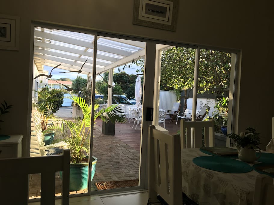 Diningroom looking onto patio