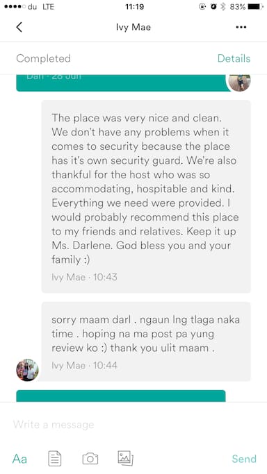 A late review post from our previous guest and since it cannot be posted anymore in the review section, we decided to post it here.