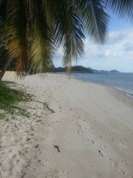 This deserted beach is only a minute walk from the villa