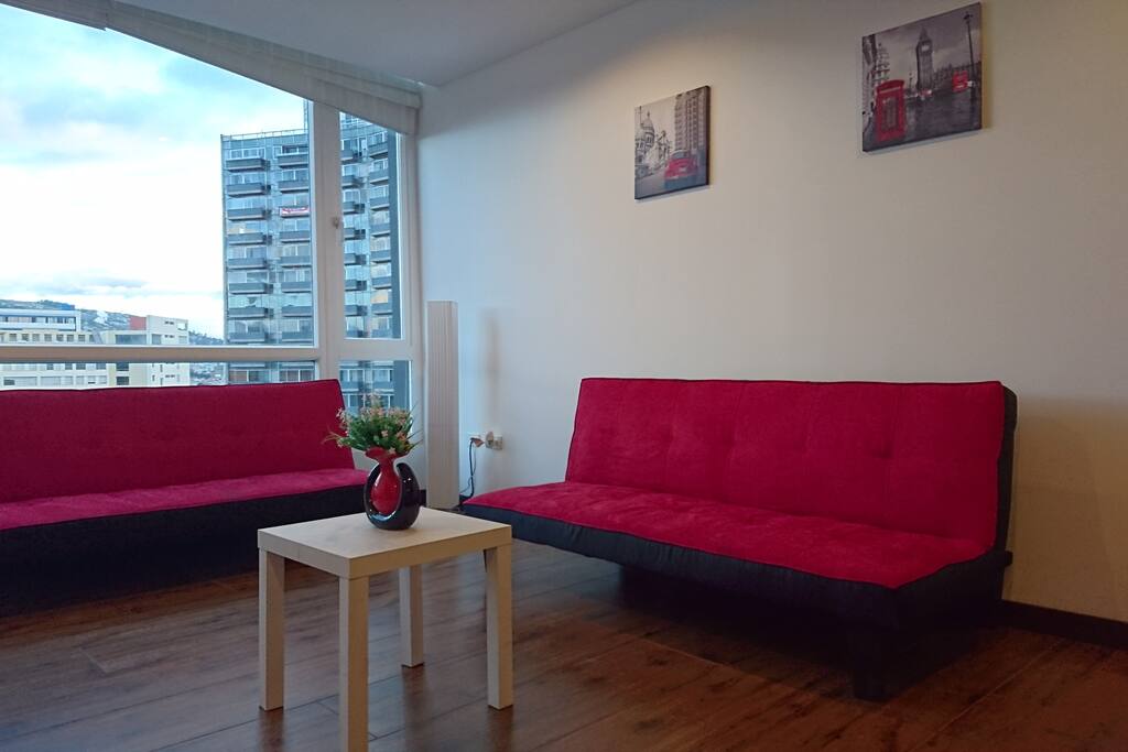 Sala con vistas a la ciudad!!