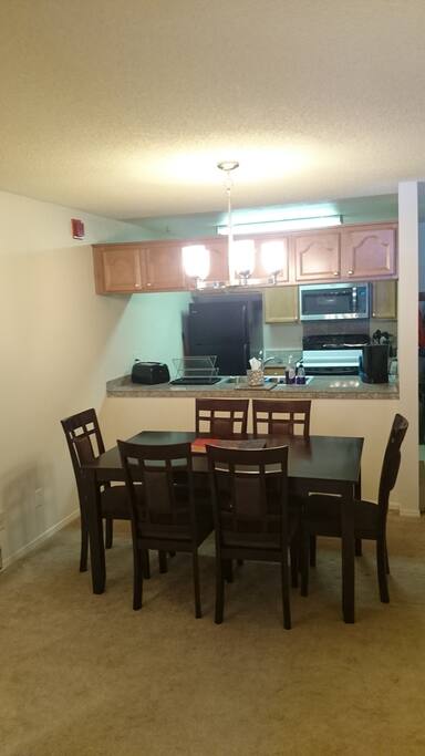 Dining room with view of kitchen
