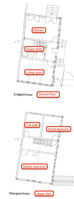 Floor plan with layout of heritage building / Grundriss unseres denkmalgeschützten Gebäudes