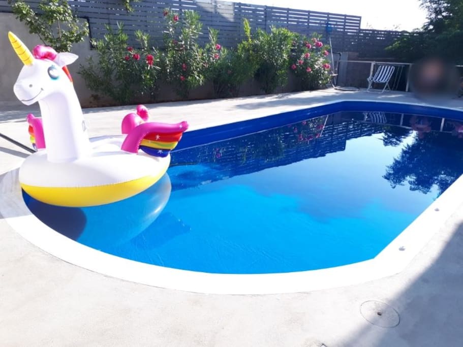 New pool for relaxing moments and play.