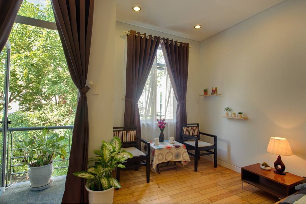 Master Bedroom View through the windows and private balcony
