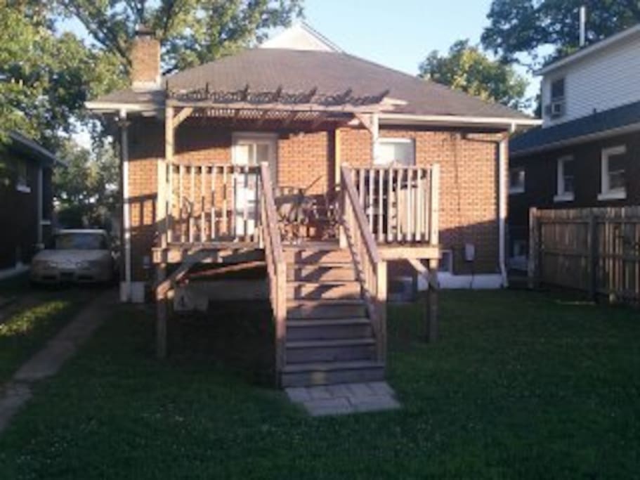 Back yard and deck.