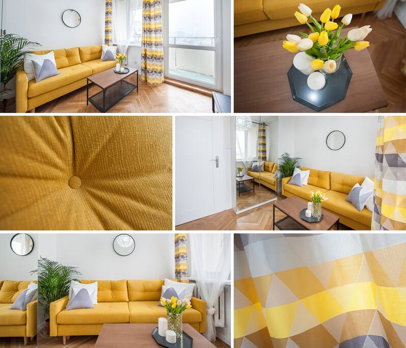Bedroom for 2 person with a great view of Warsaw's Manhattan