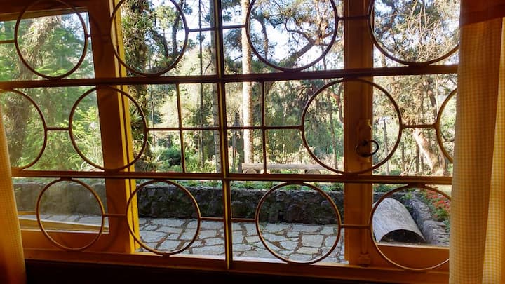 ¡Ventana de la habitación para un hermoso jardín!