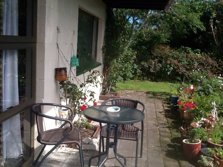 Patio and entrance/ exit.