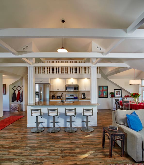 Kitchen with Sleeping Loft Above