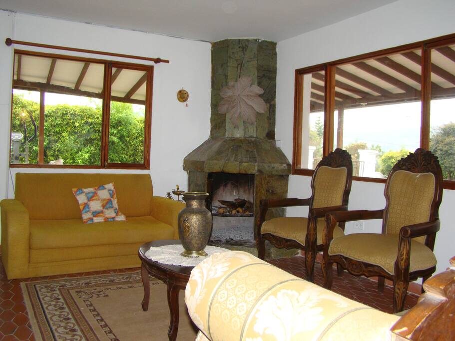 Sala y chimenea.