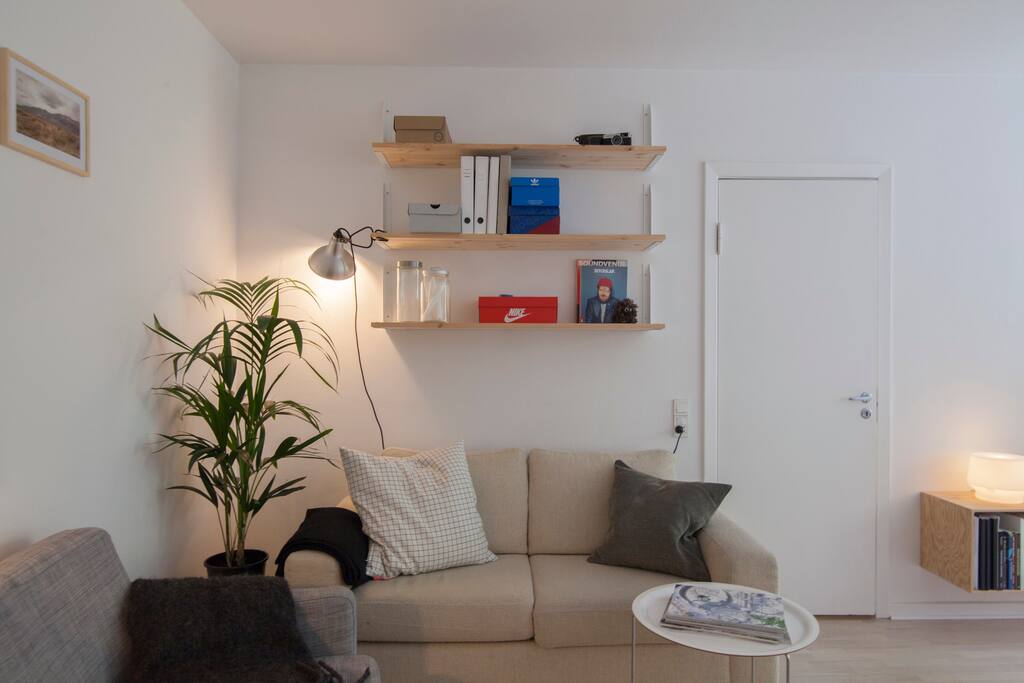 Living room. Lounge area. The door gives you access to the bedroom.