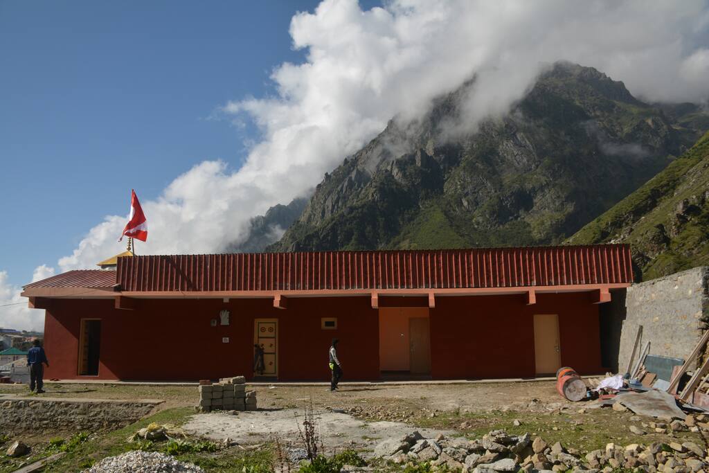 area for ashram hall under construction