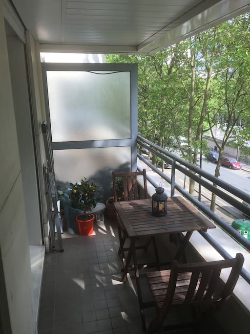 Large sunny balcony
