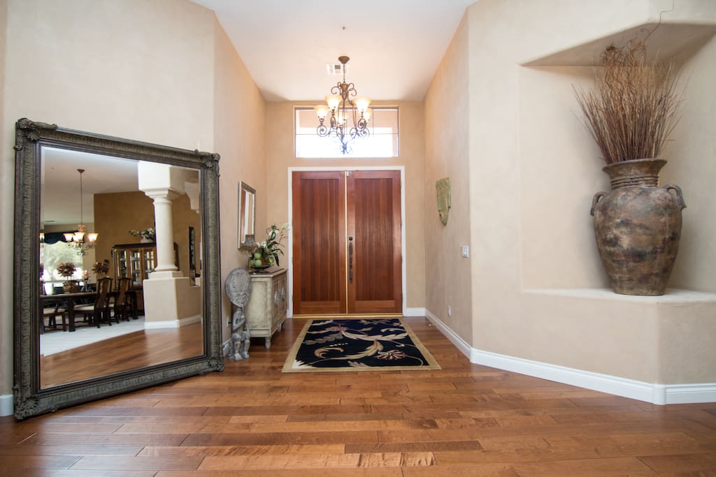 Great Large Foyer, Very High Double Front Doors & Very Large Elegant Mirrow