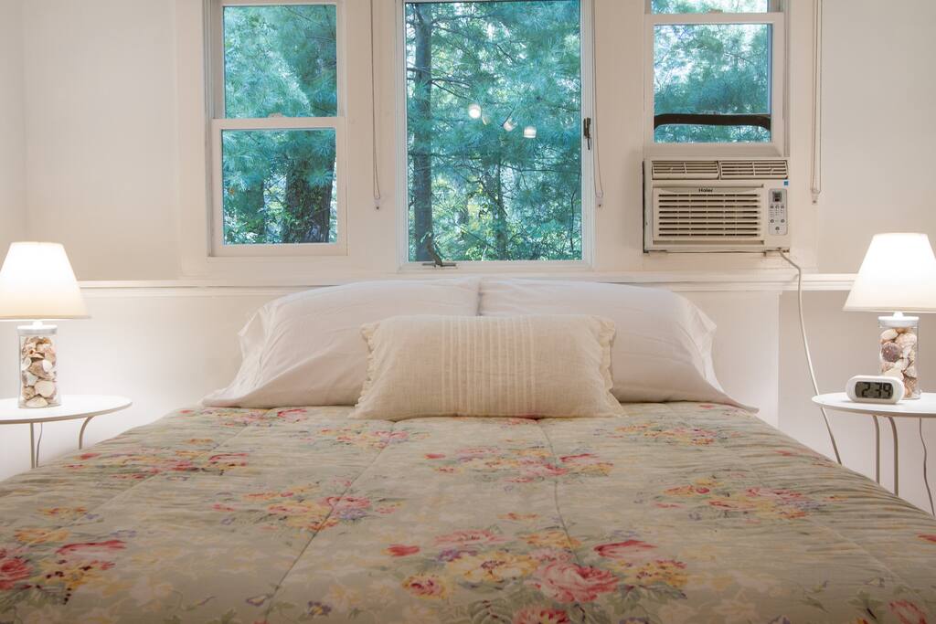 Bright and private bedroom.
