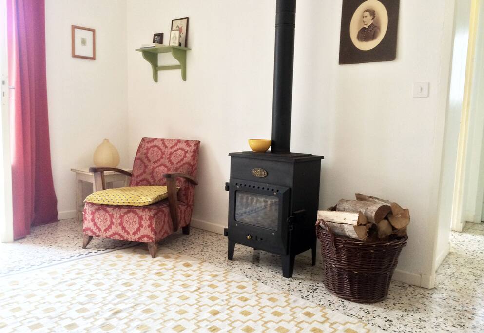 First floor: Wood stove