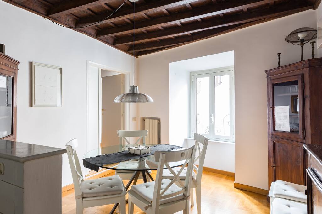 Dining room ready for a homemade Italian meal (8 chairs available)